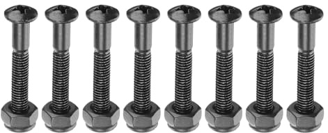 PATIKIL Skateboard Hardware 33mm Schrauben, 8 Stück Karbonstahl Skateboard Schrauben Bolzen & Muttern Flachkopf Scooter Ersatzteile für Cruiser, Schwarz