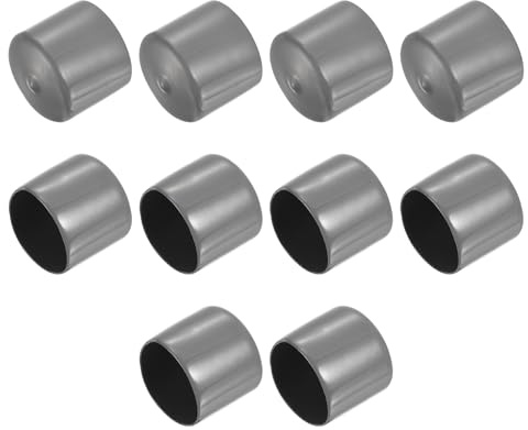 sourcing map 10pcs Rubber End Caps 35mm ID Dark Grey | Round End Cap Cover Screw Thread Protectors