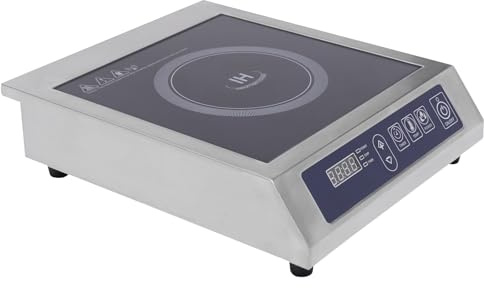 Piastra di cottura a induzione, 3500 W, con timer On/Off e funzione di isolamento con protezione dal surriscaldamento, piastra di cottura in acciaio inox, portatile, per ristoranti e cucine