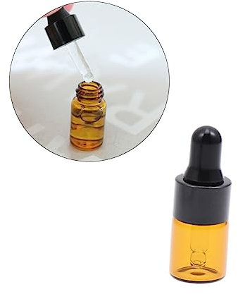 Healvian 50piezas Botellas Vacías Cuentagotas Vidrio Transparente Diseño Oscuro Frascos Goteros para Aceites Esenciales y Cosméticos
