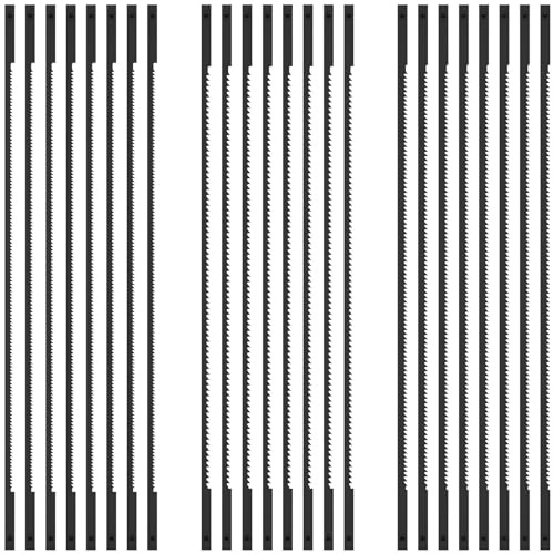 24-teiliges Laubsägeblätter-Set, 15 cm lang zwischen den Stiften und Stiften aus Karbonstahl, Sägeblatt-Sortiment, stabiles Holzschneideblatt-Set (15 TPI, 18 TPI, 24 TPI)
