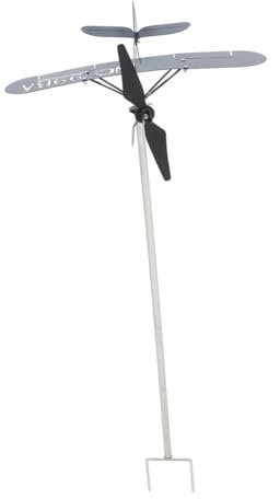 HEMOTON Girouette Avion Métal pour Décoration Extérieure Moulin à Vent Rotatif pour Jardin Cour Pelouse Et Toit