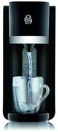Swan Instant Hot Water Dispenser with 1.5L Tank Capacity, Two Button Operation, Removable Drip Tray, Boil Dry Protection, 1850-2200W, Black, SWD1004