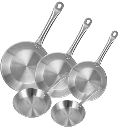 Well Home Set de 5 Sartenes Ø20Ø24Ø28Ø30Ø32cm en Acero inoxidable, Aptas para inducción y SIN antiadherente