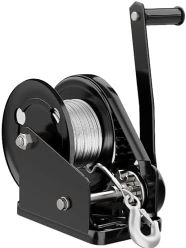 Cabrestante manual resistente con gancho, capacidad de 1800 libras, trinquete bidireccional para remolques, ATV, UTV y barco