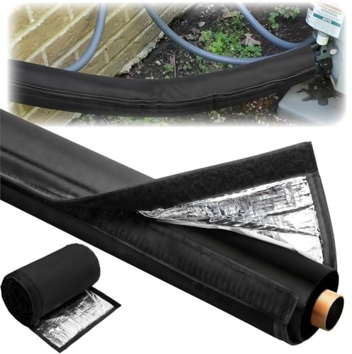PRMTYUP 3 Layers AC Hose Insulation Sleeve, 72x10.2 Inch 600D Oxford AC Pipe Insulation Outdoor, Anti-Freeze Damage & UV-Resistant, for Air Conditioning Pipes, Wires, Cables,Black,1pcs