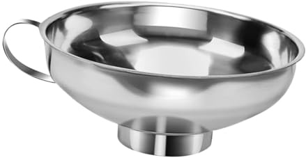 Ipetboom Embudo de Acero Inoxidable de Boca Ancha para Conservas Embudo Multiusos para Aceite y Mermeladas Resistente y Fácil de Limpiar para Envasar Cocina