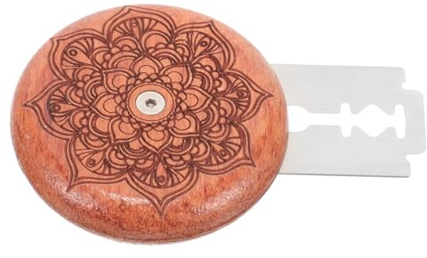 ELAYARD Cortador De Pan Redondo De Madera De Palisandro Ufo 5 Cuchillas De Repuesto, Herramienta De Pan Artesanal, Fácil Transporte, Adecuado Para Cocina y Repostería