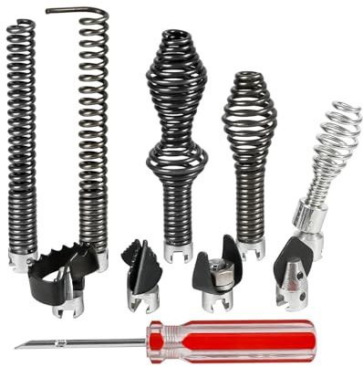 10 accesorios de taladro de serpiente, kit de cortador de taladro de drenaje para cables de alta resistencia de puerto de 5/8 pulgadas (16 mm), apto para máquina de limpieza de drenaje RIDGID K-400 C