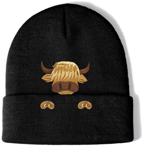 Aretas Mütze a forma di mucca delle Highlands scozzesi Berretto a cupola Cappello Calotte Regali per donne uomini Razza di bovini delle Highlands scozzesi Decorazione Regalo Carino Kawaii divertente