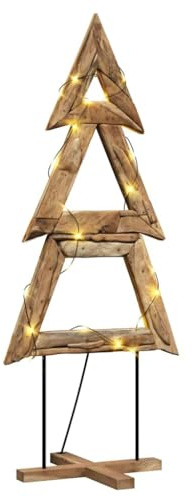 vidaXL Árbol de Navidad Marrón 181 cm Madera de Teca Maciza
