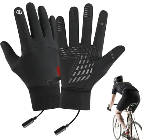 Beheizte Handschuhe Für Frauen | Beheizbare Motorradhandschuhe | USB-Aufladbar Winddicht Rutschfest Touchscreen-Fähig Wasserdicht Mit Zugband Fäustlinge - Wintermotorrad Outdoor Aktivitäten bei Kälte