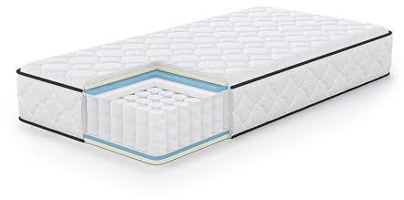 AKORD Materasso Singolo 100x200 cm, Molle Insacchettate 7 Zone, H3 Medio﻿, Alto 24 cm, Materassi Letto 11 STRATI Reversibile, Coprimaterasso Incluso, Certificato Oeko-TEX®, 18,3kg