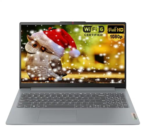 Lenovo Ordinateur portable IdeaPad Slim 3i 15,6 FHD, processeur Intel Core i3-N305 (8 cœurs), RAM LPDDR5 8 Go, UFS, carte graphique Intel UHD, Wi-Fi 6, lecteur de carte SD, Windows 11 S, gris