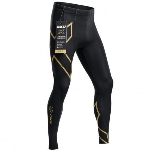 2XU Herren Mcs Run Compression Tight With Back Storage Ma5305b Strumpfhose, Black/Gold Reflective, M EU