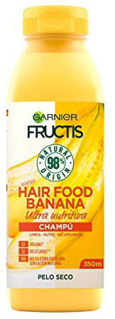 GARNIER Fructis Hair Food Banana Champú Nutritivo 350 ml para Cabello Seco