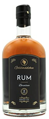Goldmädchen Rum Bernstein | Premium Rum aus Bio-Zuckerrohrmelasse | Gereift in 6 Fässern | Weich mit Aromen von Vanille & Karamell | 42% Vol. | 500ml