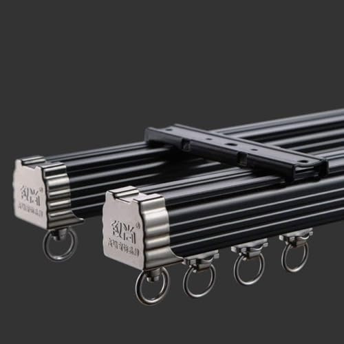 ZSHINE Curtain Double Tracks Ceiling or Wall Mounting Heavy-Duty Curtain Rails for Living Room Bedroom Room Divider