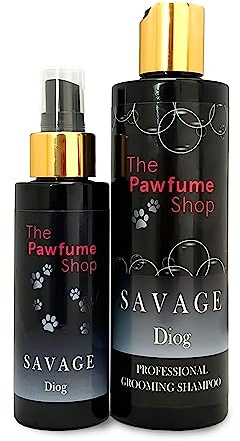 The Pawfume Shop - Savage Diog, Gift Set - Premium Dog Perfume Spray 100ml & Shampoo 250ml - Fresh, Clean and healthy - Gentle on Skin - Suitable For all Breeds & Sizes