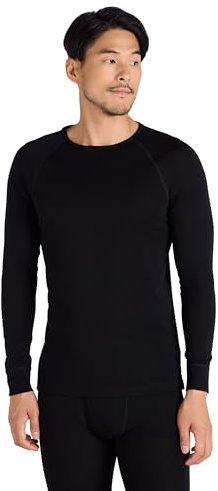 Mountain Warehouse Merino Mens Long Sleeve Thermal Baselayer Top - Lightweight Jumper, Antibacterial & Quick Drying Sweatshirt - for Travel & Outdoors Black M