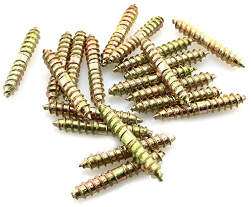 TAODAN 20pcs Dowel Screw Double Ended Wood Woodworking Furniture Connecting Fixing Dowel Screws M6x40mm
