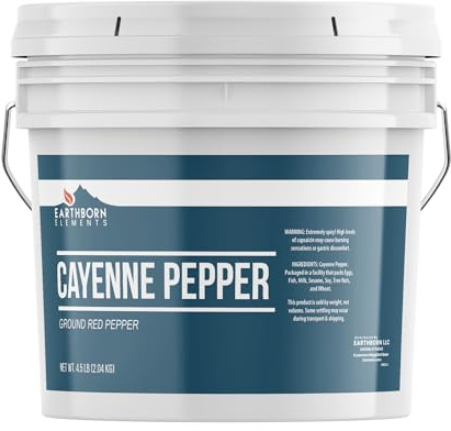 Earthborn Elements Cayenne Pepper 1 Gallon Bucket, Spicy Flavor, Ground Red Pepper