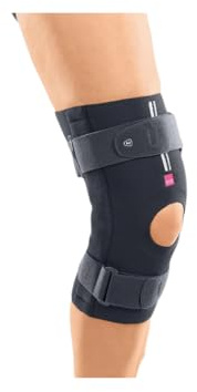 medi Stabimed Pro Knieorthese – Kniebandage mit physioglide Gelenken, Keile Set zur Bewegungsbegrenzung und Wrap-Verschluss – Stabilisierende Kniestütze für sicheren Halt – Grau/Größe L