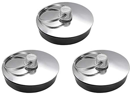 INVEES Rubber Sink Stopper Drain Plug Fit 34-37mm with Ring for Bath Kitchen Bathroom 3 Pcs