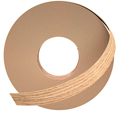GSCIT Club Kantenband aus Roteiche, 1,9 cm x 30,5 m Rolle Furnierkantenband, vorgeklebt, flexibel, Echtholzband für Schrankreparatur, Möbelrestaurierung