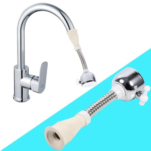 GAESHOW Tap Spray Head, 360°Swivel Kitchen Tap Spray Head Attachment, Flexible Faucet Sprayer Faucet Aerator, Anti-Splash Sink Tap Faucet Sprayer for Kitchen Bathroom Tap