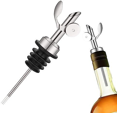 Neamou Boquillas de vertido | Boquilla de vertido de Licor con volteo automático - Boquilla vertedora de Aceite de Acero Inoxidable, boquillas para Botellas de Licor, boquillas para Botellas