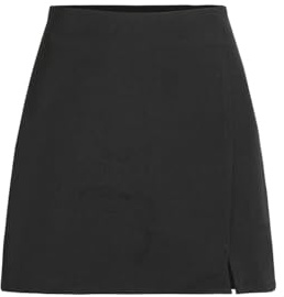 CIDER Mini Skirt High Waist Zip Up Split Mini Bodycon Short A Line Skirt Pencil Skirt Black