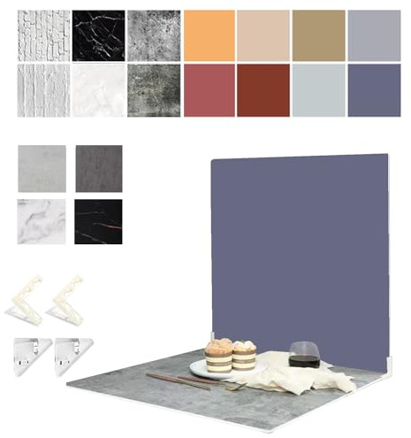 ZTIKSNYU Fotohintergrund mit 18 Mustern, 2 Halterungen und 2 Clips, 40,6 x 40,6 cm, Lebensmittelschmuck, doppelseitig, 9 Stück