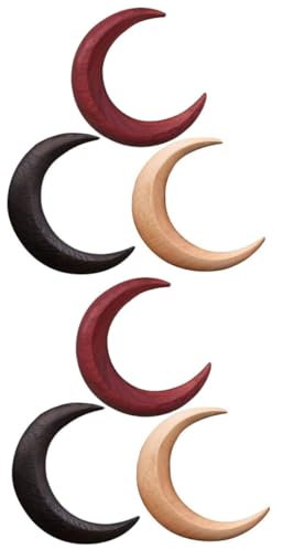 MAGICLULU 6 Mond Haargabel Haarspange Haarstyling-Tool für Dutt Haargabel Haarspangen Haarklammer Tiara Haarnadel Brötchen Haarstock Haarschmuck für Damen Halbmond Zubehör Holz