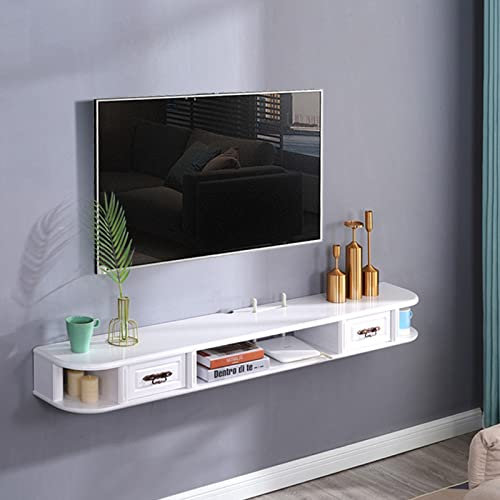 An der Wand montiertes TV-Gerät, schwimmender TV-Ständer, 120/150 cm, an der Wand montiertes TV-Regal, schwimmendes Medienregal, TV-Konsoleneinheit, Wand-TV-Schrank, Aufbewahrungsregale, Möbel mit 2
