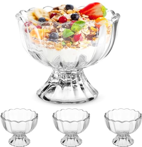BESTonZON 4pièces Coupes à Glace Vintage à Dessert Coupes à Sundae Soda Pour Desserts Et Snacks