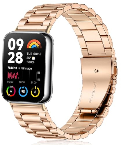 Issinlky Metallarmband för Xiaomi Watch 8 Pro/9 Pro, Armband i rostfritt stål för Redmi Watch 4/5/6/6