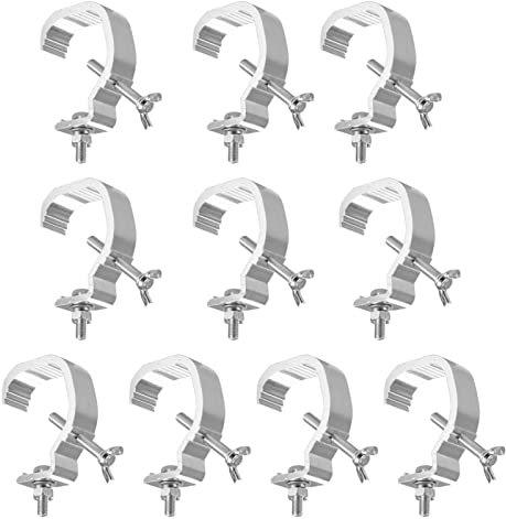 Stage Light Bracket, 10pcs Aluminum Clamp Hook LEDs Par Light, DJ Lighting Fixtures, Adjustable Knob Fits Most Truss, for Stage Party, Compatible with Moving Heads Light