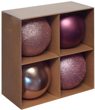 FEERIC LIGHTS & CHRISTMAS - 4er-Set Kugeln d.10cm recyceltes polystyrol rosa