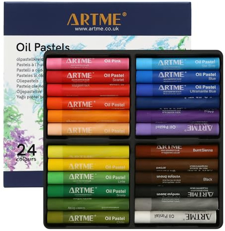Artme Oil Pastels 24 Colours Blendable Paint Sticks For Canvas Paper