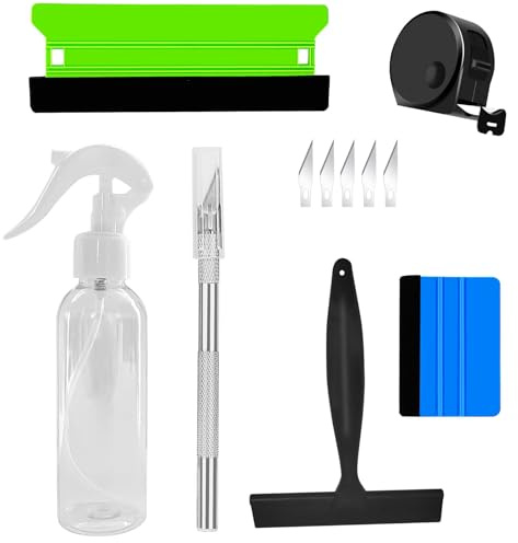 11Pcs Efficient Application Vinyl Wrap Kit,Window Film Tools & Wallpaper Tools，Easy to Apply Glass Car Wallpaper Stickers Craft Trimming Installation Tools,window tint kit,vinyl cutter