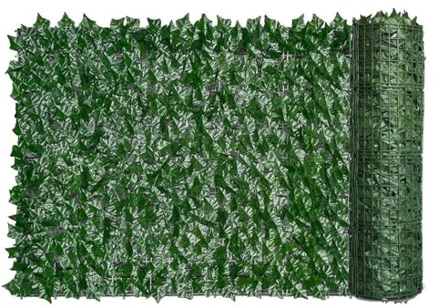Valla De Seto Artificial De 1 X 5 M, Hojas De Hiedra Verde, Revestimiento De Balcón, Decoración De Césped, Fondo Decorativo, Protección De Privacidad, para Balcón(1x10m)