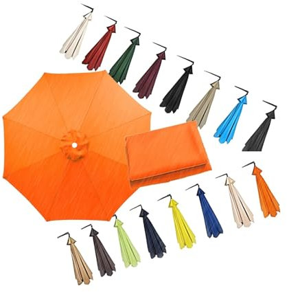 Replacement Parasol Canopy 2m-3.5m, Garden Parasol Replacement canopy 6/8 Arms, Garden Parasol Covers for Garden Yard Beach Umbrella(Orange Color) Patio Cantilever Umbrella