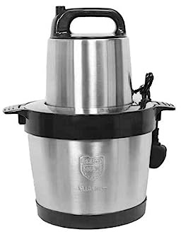 Generico Mini tritacarne Elettrico con Ciotola in Acciaio Inox da 6 Litri per Carne, cipolle, Verdure, Noci - Frullatore per Cucina Commerciale