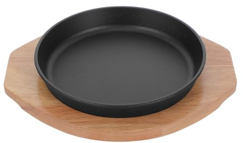 Homoyoyo Placa de Parrilla Teppanyaki Redonda de Hierro Fundido Plancha para Carne y Barbacoa Fácil de Limpiar para Fiestas Familiares