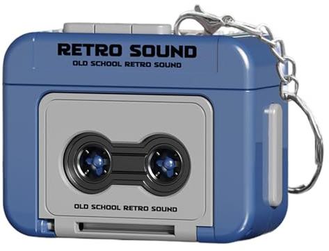 Mini grabadora de Cinta de Casete, Llavero de Mini grabadora, Llavero de Reproductor de Casete Retro grabable de plástico con música, Reproductor de microcassette para Mochilas, Bolsos