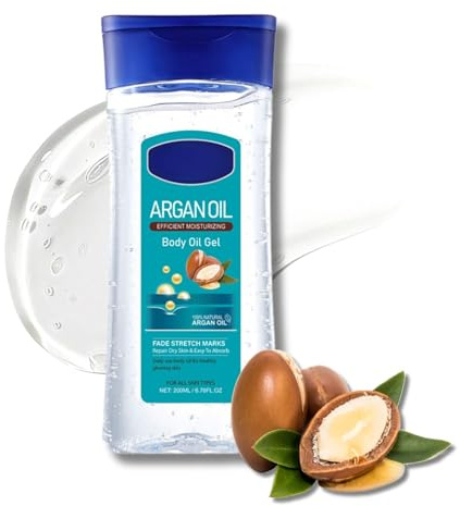 Arganöl Körperlotion, Massageöl für Damen, Körperöl-Gel für sehr trockene Haut, Feuchtigkeitsspendende Bodylotion Damen, Bio-Arganöl Tiefenfeuchtung & Straffung für strahlende Haut, 200ml