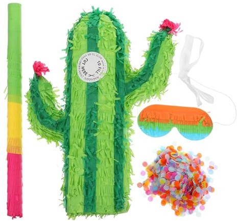 Healifty Pinata Candies Cactus with Interactive Fun Birthday Decor and Color Reusable Paper Design, for Including Rod for Unique Decoration Random Party Bridal Shower