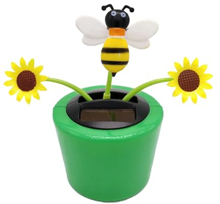 Happy Dancing Solar Flower | Solar para Coche con | Decoración Solar para salpicadero de Coche con Cabeza temblorosa para salpicadero de Coche