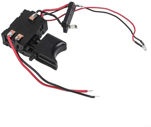 Upluxmira DC 7,2–24 V Bohrmaschinen-Kontrollschalter mit Druckknopf-Auslöser, 12 V Lithium-Batterie, wiederaufladbares Werkzeug, schwarz, FA2-16/1WEK Modell (Schalter)